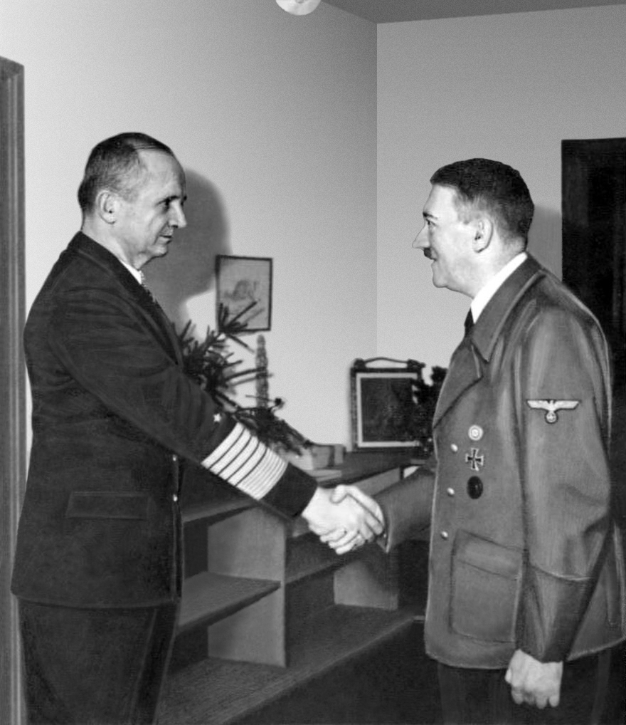 Adolf Hitler with Karl Dönitz in Berlin